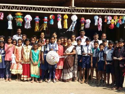  Skyscrapers created by students from wasteful things | टाकाऊ वस्तूपासून विद्यार्थ्यांनी बनविले आकाशकंदील