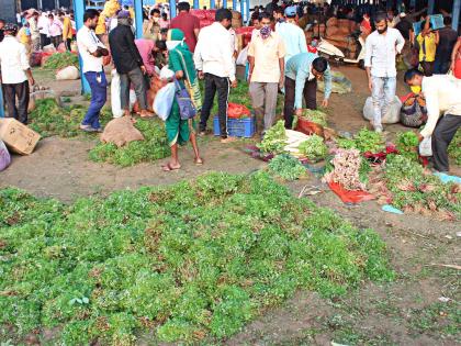 CoronaVirus Lockdown: Market Committee Gets Fierce | CoronaVirus Lockdown : बाजार समितीत कोथंबीर झाली उदंड