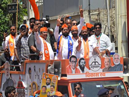 In the presence of Chief Minister Eknath Shinde, a motorcycle rally was held on the last day to campaign for Kolhapur Lok Sabha candidate Sanjay Mandlik | कोल्हापुरात संजय मंडलिक यांच्यासाठी प्रचार रॅली, मुख्यमंत्री एकनाथ शिंदे यांची उपस्थिती