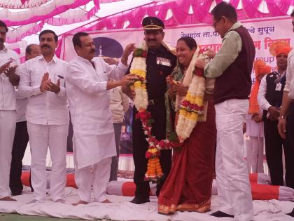 Capt. Hinmat Patil's service ceremony at Parola | पारोळा येथे कॅप्टन हिंमत पाटील यांचा सेवापूर्ती सोहळा