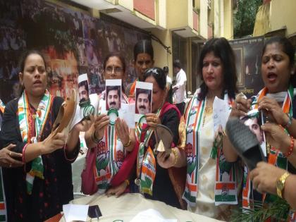 Ram Kadam's controversial remarks in Thane, the Congress and NCP women protest movement | राम कदम यांच्या वादग्रस्त विधानाचे ठाण्यात तीव्र पडसाद, कॉंग्रेस आणि राष्ट्रवादीच्या महिलांनी केले आंदोलन