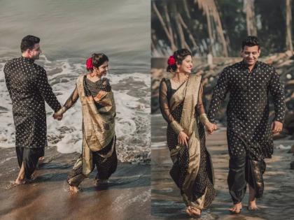 PHOTOS : हा सागरी किनारा..., अभिज्ञा भावे-मेहुलचं समुद्र किनारी रोमॅन्टिक फोटोशूट