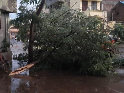 Heavy rain with hail to Bhagur | भगूरला गारांसह मुसळधार पाऊस