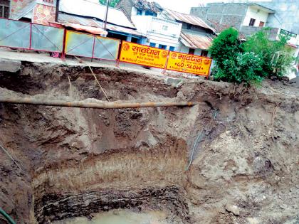 Work on a well-trained railway flyover | बहुप्रतिक्षित रेल्वे उड्डाणपुलाचे काम जोमात