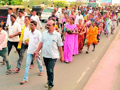 The footprint of project affected people in Chandrapur | प्रकल्पग्रस्तांची पदयात्रा चंद्रपुरात