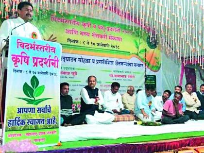 Inauguration of Agricultural exhibition at Lakhandur | लाखांदूर येथे कृषी प्रदर्शनाचे उद्घाटन