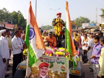 A procession of soldiers at Kothali | कोठली येथे सैनिकाची मिरवणूक