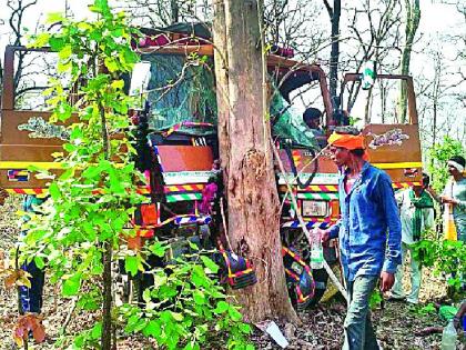 Varhad's vehicle hit the tree | वऱ्हाडाचे वाहन झाडावर आदळले