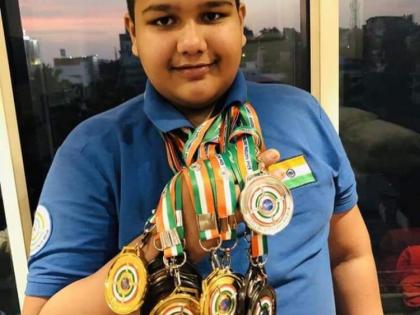 In the shooting event, Harshavardhan holds 13 medals including five golds | नेमबाजी स्पर्धेत हर्षवर्धनला पाच सुवर्णांसह १३ पदके