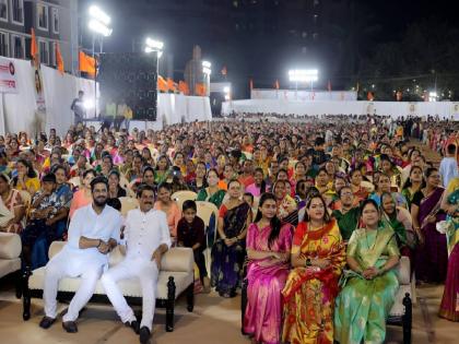  10,000 women attended the Khel Paithani program at Magathane   | मागाठाणे येथे खेळ पैठणीच्या कार्यक्रमाला १०००० महिलांची उपस्थिती! 