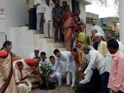 Plantation in the Gramadevata Bhavani Mata Temple area | ग्रामदेवता भवानी माता मंदिर परिसरात वृक्षारोपण