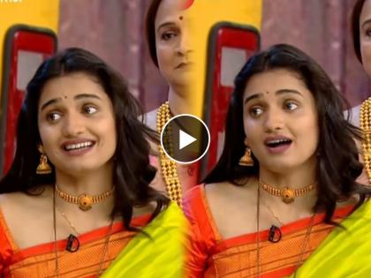 marathi actress Hruta Durgule ukhana video viral zee marathi bus bai bus show | Hruta Durgule : एक बॉटल, दोन ग्लास...; हृता दुर्गुळेचा ‘फर्स्टक्लास’ उखाणा ऐकला का?