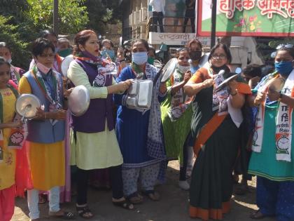 Fuel price hike, women's atrocities NCP's agitation | इंधन दरवाढ, महिला अत्याचारप्रश्नी राष्ट्रवादीचे आंदोलन, सांगलीत निदर्शने