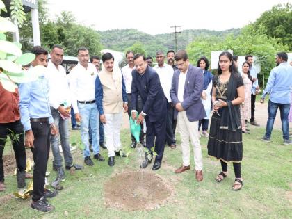 Plantation of 500 trees in the dense forest project in the university | विद्यापीठात घनवन प्रकल्पात ५०० झाडांची लागवड