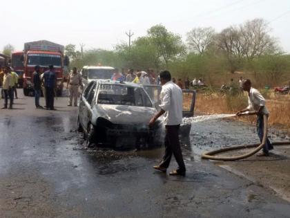 Shockcricket burned fire car | शॉकसर्किटने आग कार जळून खाक