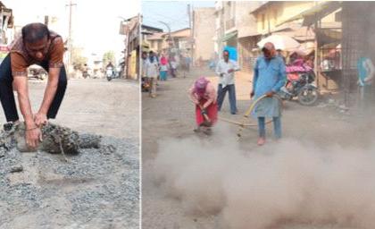 Allegation that asphalting work in Navapur is deteriorating | नवापुरात डांबरीकरणाचे काम निकृष्ट होत असल्याचा आरोप Allegation that asphalting work in Navapur is deteriorating | नवापुरात डांबरीकरणाचे काम निकृष्ट होत असल्याचा आरोप