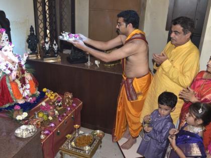 Ganesh Chaturthi 2018; 'Bhakti' at Nitin Gadkari's residence | Ganesh Chaturthi 2018; नितीन गडकरींच्या निवासस्थानी गणरायाची ‘भक्ती’