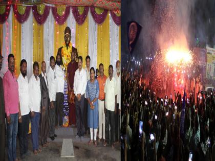 Bharat Ratna Dr On the occasion of the 131st birth anniversary of Babasaheb Ambedkar, thousands of followers greeted at Bindu Chowk in Kolhapur at midnight | शाहूंच्या भूमीत 'भीमरायांना' अभिवादन, बिंदू चौकात रात्री बारा वाजता हजारो अनुयायांनी केले वंदन