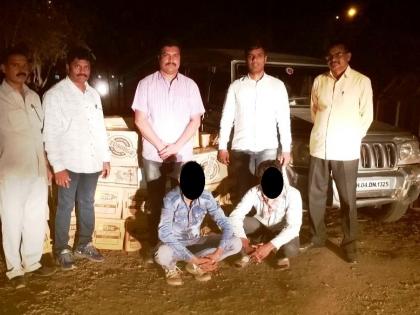 nashik,Dindori-Umrale,road,alcoholic,beverages,seized | दिंडोरी - उमराळे रोडवर सव्वादोन लाखांचा मद्यसाठा जप्त