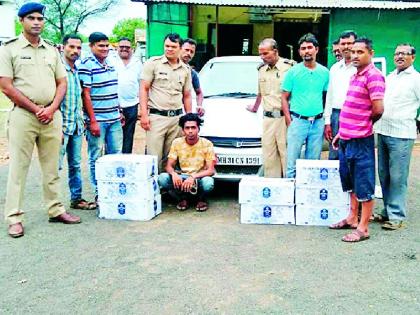 Consumed eight cottage foreign liquor seized | तळोधीत आठ पेट्या विदेशी दारू जप्त