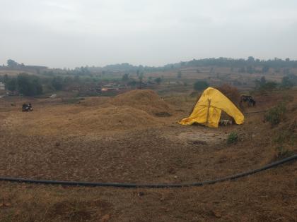 Damage due to rain on paddy | खळ्यावरील भाताचे पावसामुळे नुकसान