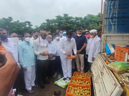 Launch of Tomato Season at Pimpalgaon Baswant Bazar Samiti | पिंपळगाव बसवंत बाजार समितीत टोमॅटो हंगामाचा शुभारंभ