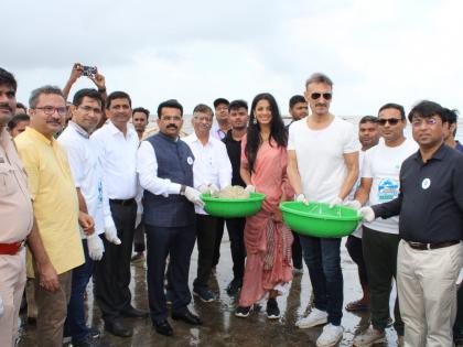 cleanliness competition in mira bhayandar actress mugdha godse and actor rahul dev participated | मीरा-भाईंदरमध्ये रंगली स्वच्छतेची स्पर्धा; अभिनेत्री मुग्धा गोडसे व अभिनेता राहुल देव झाले सहभागी