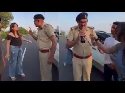 Video : Police caught the girls drinking alcohol mixed with cold drink on the road | Video: कोल्ड ड्रिंकमध्ये दारू टाकून पिणाऱ्या तरूणींना पोलिसांना पकडलं आणि मग....