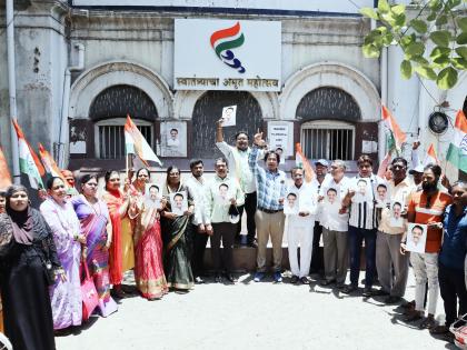 Congress aggressive for late Sena leader: Municipal office renamed | सेनेच्या दिवंगत नेत्यासाठी काँग्रेस आक्रमक: मनपा कार्यालयाचे केले नामकरण