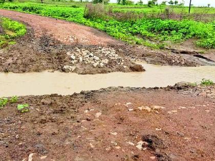 Heavy rains washed away the road | मुसळधार पावसामुळे रस्ताच गेला वाहून