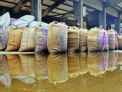 Grain soaked in Kalamanya in Nagpur, causing loss of lakhs to farmers and traders | नागपुरातील कळमन्यात धान्य भिजले, शेतकरी व व्यापाऱ्यांचे लाखोंचे नुकसान Grain soaked in Kalamanya in Nagpur, causing loss of lakhs to farmers and traders | नागपुरातील कळमन्यात धान्य भिजले, शेतकरी व व्यापाऱ्यांचे लाखोंचे नुकसान