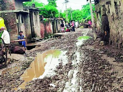 The road was paved in Satephal village | सातेफळ गावात रस्त्याचे झाले पांदण The road was paved in Satephal village | सातेफळ गावात रस्त्याचे झाले पांदण