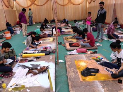 Rangoli tournaments at Sarangkheda | सारंगखेडा येथे रांगोळी स्पर्धा Rangoli tournaments at Sarangkheda | सारंगखेडा येथे रांगोळी स्पर्धा