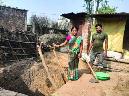  Utilization of lockdown; The Couple dug well in the courtyard within 21 days | लॉकडाऊनचा सदुपयोग; दाम्पत्याने २१ दिवसात अंगणात खोदली विहिर