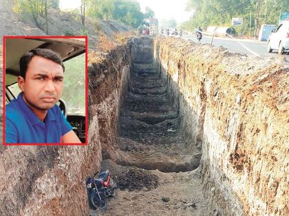 Paithan road or death trap? The father's umbrella over the heads of the three daughters, including a 15-day-old son, was lost | जलवाहिनीच्या खड्ड्याचा बळी! तान्ह्या मुलासह ३ मुलींच्या डोक्यावरील वडिलांचे छत्र हरवले