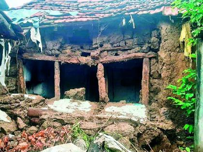 मुसळधार पावसामुळे घरांचे नुकसान
