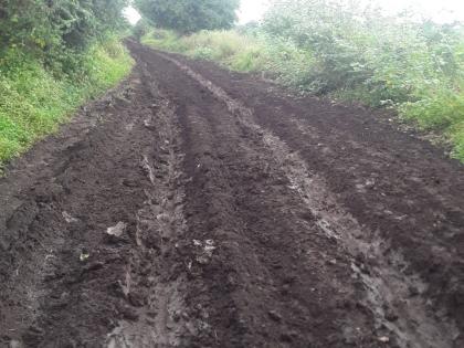 The condition of farmers due to poor condition of Nanded-Ghurkheda road | नांदेड-घुुरखेडा रस्त्याच्या दुरवस्थेने शेतकऱ्यांचे हाल