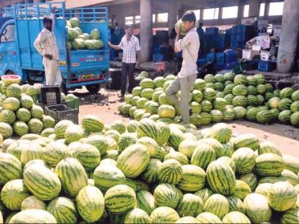 Lockdown News: A woman farmer from Wadya set up her own stall and sold watermelons | Lockdown News: वाड्यातील महिला शेतकऱ्याने स्वत:च स्टॉल लावून केली कलिंगडांची विक्री