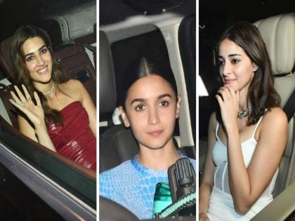 PHOTOS : करण जोहरच्या घरी रंगली डिनर पार्टी; आलिया, सारा, अनन्याची डॅशिंग एन्ट्री