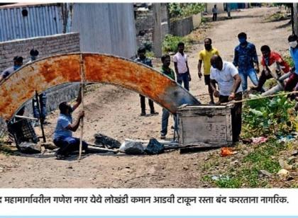 Tire, bamboo and decorative lanes for laying stones; The trolley, the beans were too heavy to plant | टायर, बांबू अन् दगडं रचण्यासाठी सरसावली गल्ली; ट्रॉली, फळ्या लावण्यात बोळही ठरला भारी