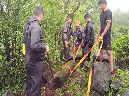 Light the main entrance buried in the bushes on Mandangad fort | मंडणगड किल्ल्यावरील झुडपात गाडलेले मुख्य प्रवेशद्वार प्रकाशात, मोहिमेदरम्यान आलं समाेर