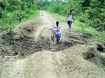 The state of the chirapalli road started | चिरेपल्ली मार्गाची अवस्था बकाल