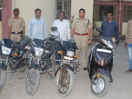 One arrested with four motorcycles stolen | चोरीच्या चार दुचाकींसह एक जण जेरबंद