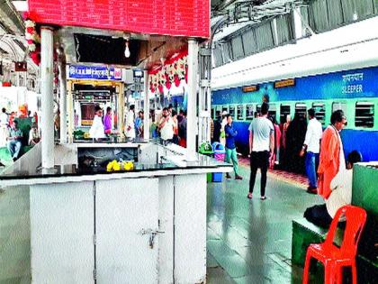 Catering to the service staff at the station | स्थानकावर खानपान सेवाधारकांचा संप