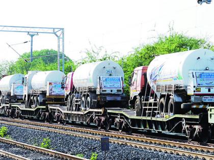 Oxygen Express reached Solapur after traveling 1800 km in 20 hours | २० तासात तब्बल १८०० किलोमीटर प्रवास करून सोलापुरात पोहोचली ऑक्सीजन एक्सप्रेस