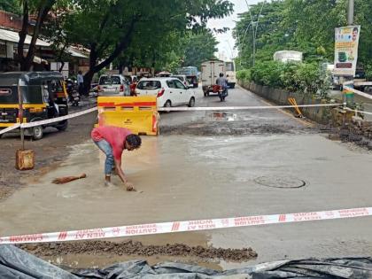 After the visit of the Municipal Commissioner, the work of filling the pits was speeded up, 856 pits were filled in one day. | महापालिका आयुक्तांच्या दौऱ्यानंतर खडडे बुजविण्याच्या कामाला वेग, एका दिवसात बुजविले ८५६ खड्डे