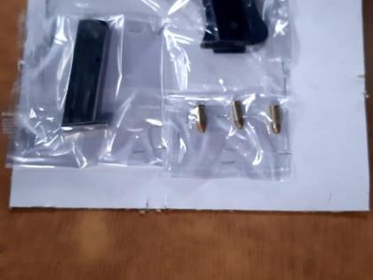 Accused carrying village pistol and live cartridges arrested | गावठी पिस्तुल व जिवंत काडतुस बाळगणाऱ्या आरोपीस अटक