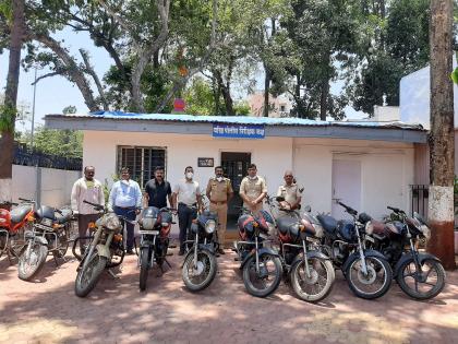 Ten stolen bikes seized from two accomplices along with Tadipar goons | तडीपार गुंडासह दोन साथीदारांकडून चोरीच्या दहा दुचाकी जप्त