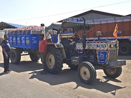  Onion auction; But on the mules! | कांद्याचे लिलाव; पण खळ्यांवर !