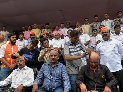 Maratha Kranti Morcha: Kolhapur: The Government's Prohibition by Mundand and Conquest | Maratha Kranti Morcha  : कोल्हापूर : मुंडन अन् शंखध्वनी करून सरकारचा निषेध